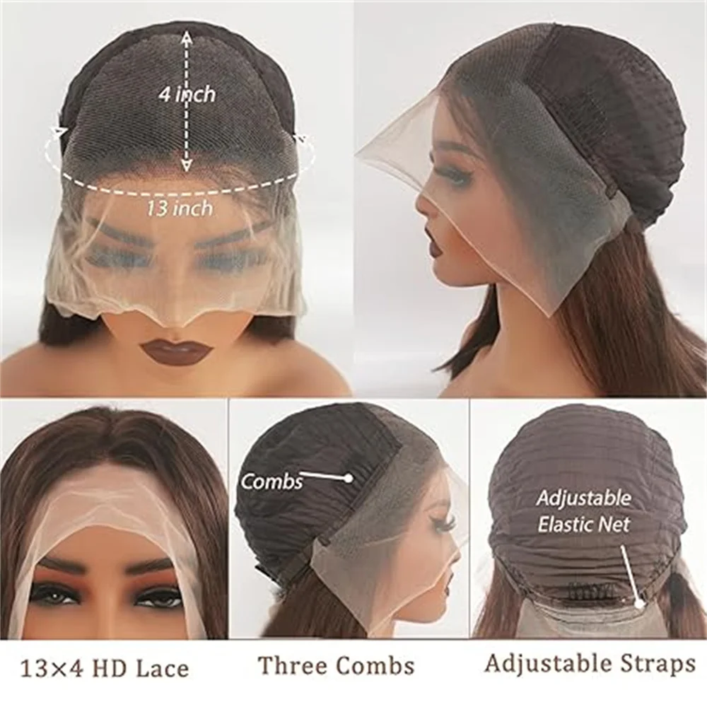 Бразильский короткий боб 13x4 кружевные фронтальные человеческие волосы глубокая