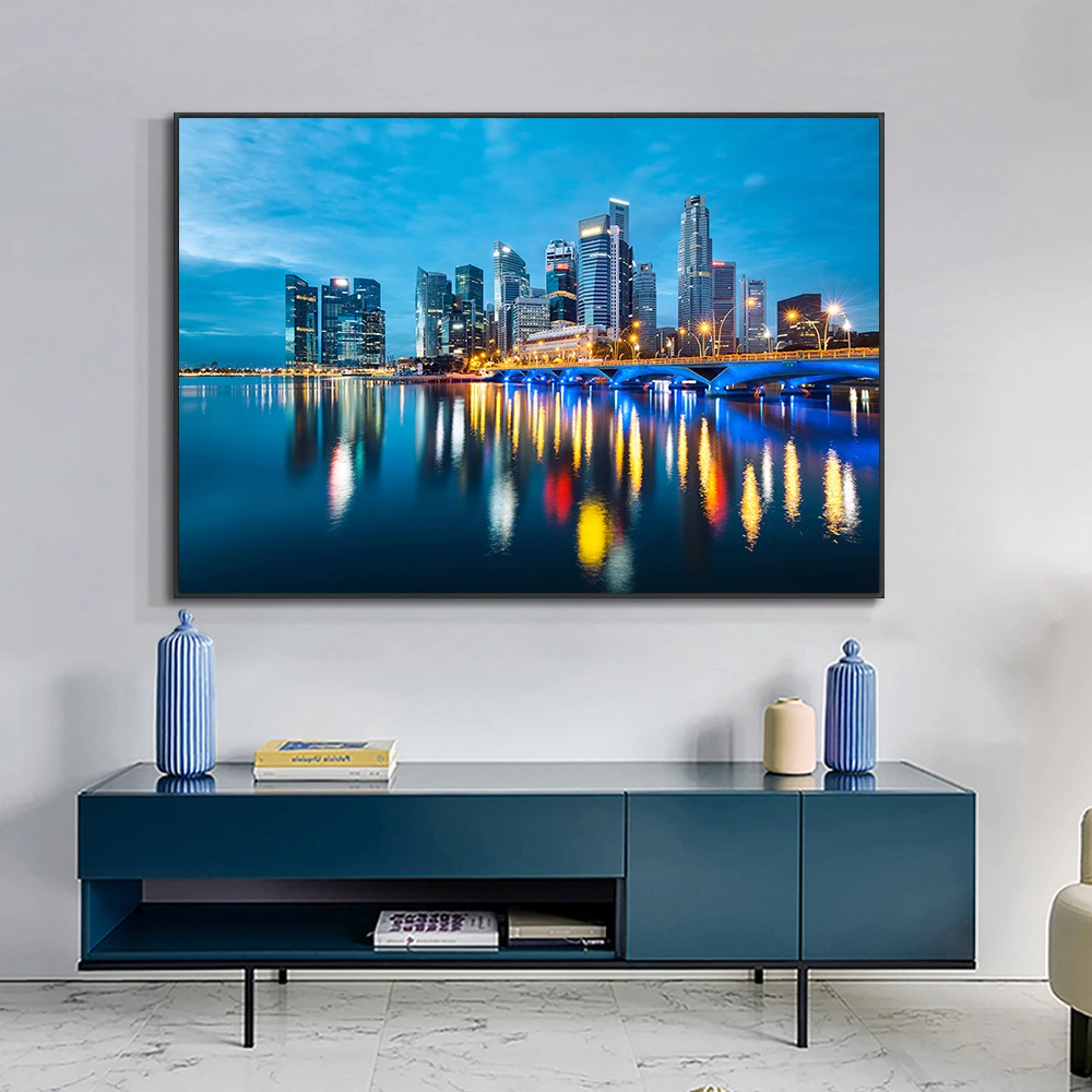

Abstract City Building Canvas Painting Modern Nordic Landscape Posters And Prints Wall Art Picture For Living Room Home Decor