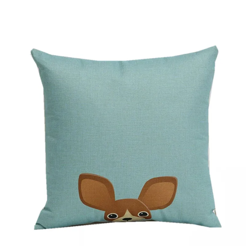 Милый чехол с зеленой подушкой для щенка Морти забавный синий девочек интерьер