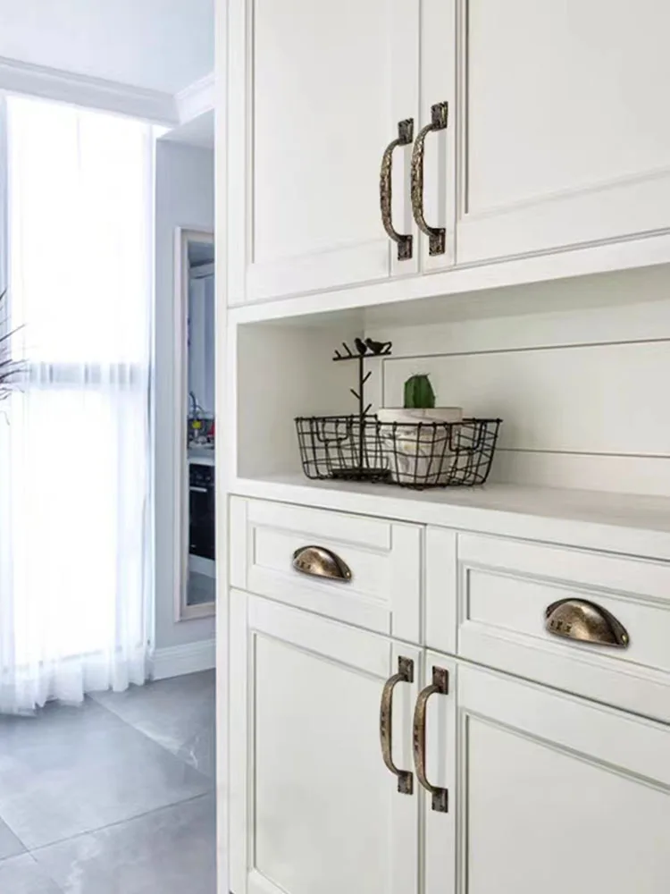 96 мм ручки для винтажной мебели Rustic античная латунная ручка выдвижного ящика