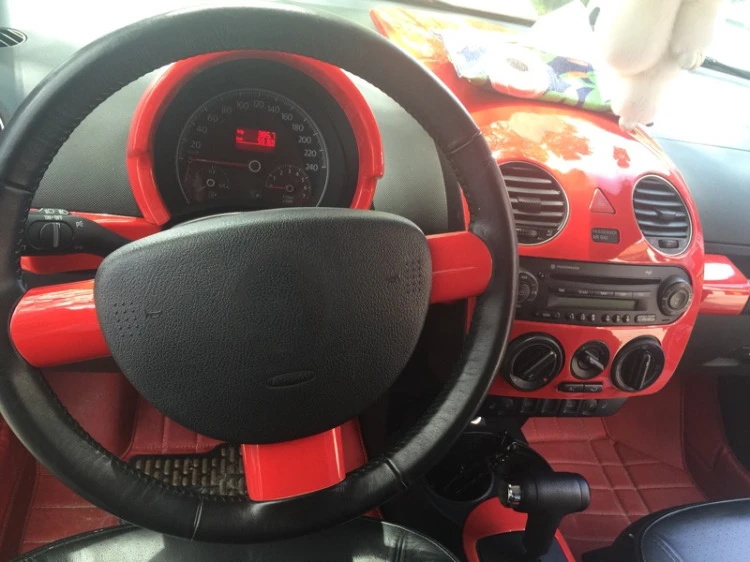 

Чехол для руля Volkswagen Beetle 2001-2010, 3 шт., красный корпус из АБС-пластика, отделка, молдинги, аксессуары для стайлинга автомобиля