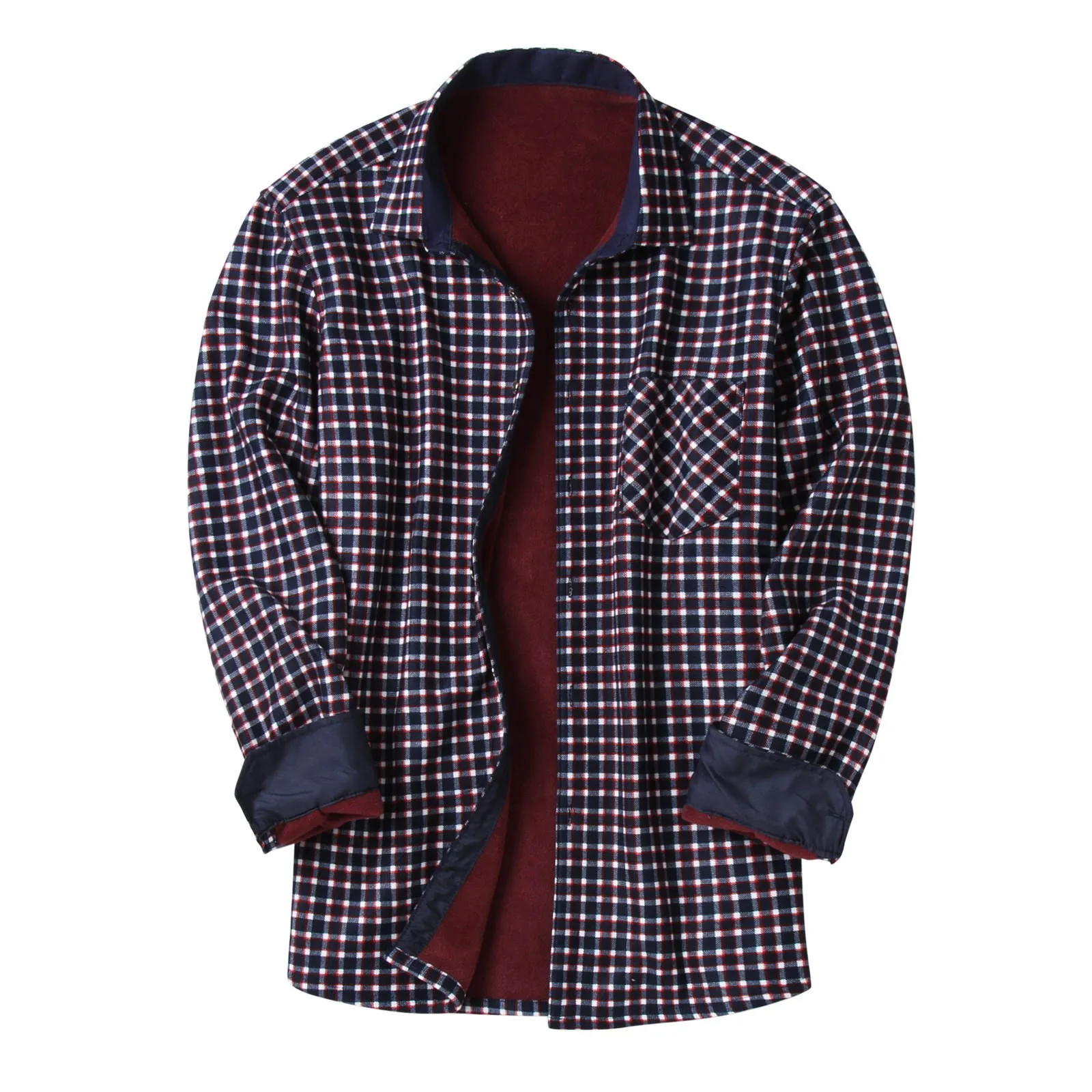 

Men's Winter Plus Size Thermal Velvet Warmth Plus Velvet Thick Plaid Long-sleeved Shirt Mens Short Sleeve Shirts