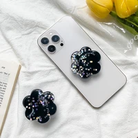 ins quicksand flower phone holder griptok simple stickable stand foldable phone grip for iphone samsung xiaomi phone accessories