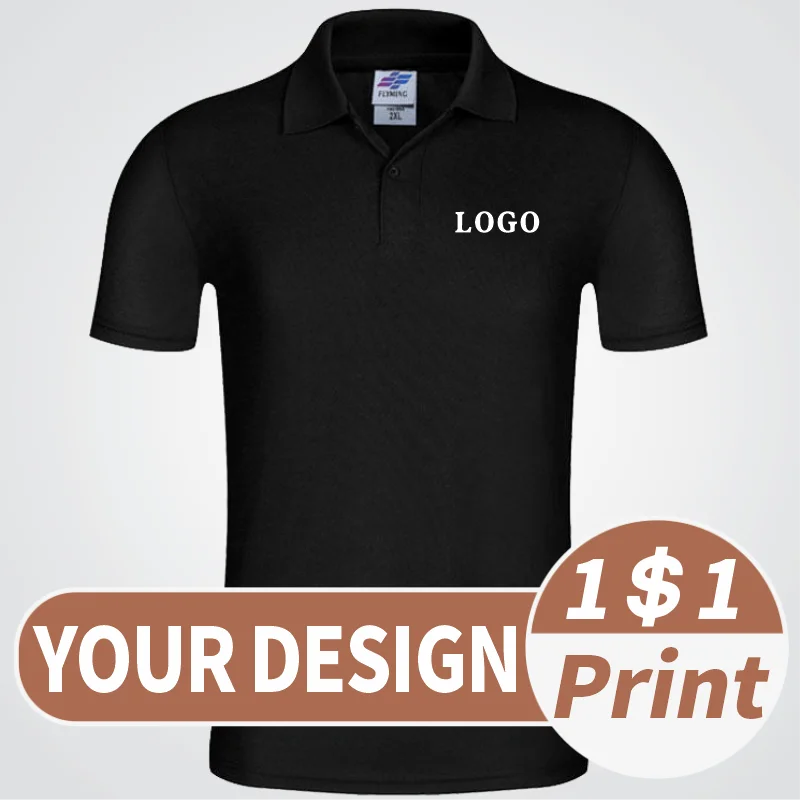 

Customized logo for POLO shirt Embroidered clothing with patterns Polo shirt production text Customized logo DIY Summer Shor