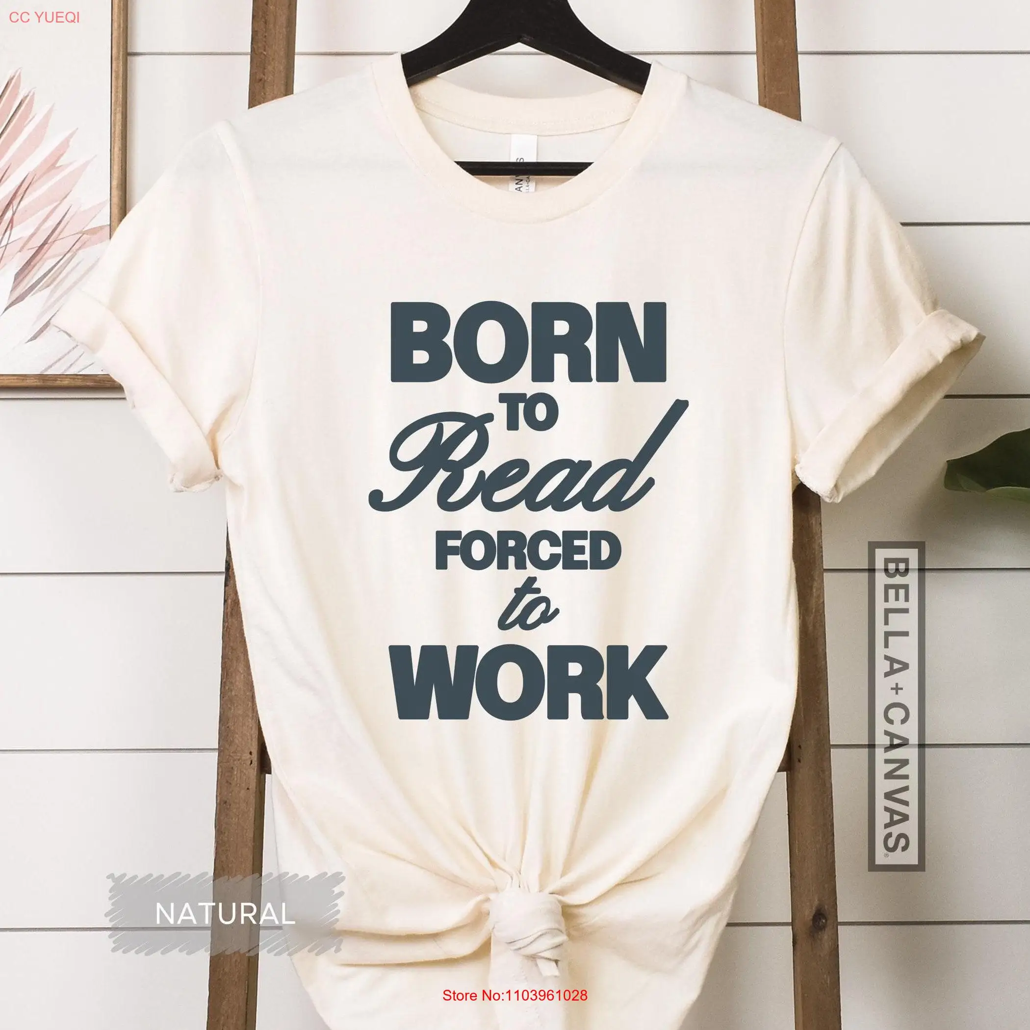 Футболка Рожденный читать принудительную работу Минималистское книжное блюдо