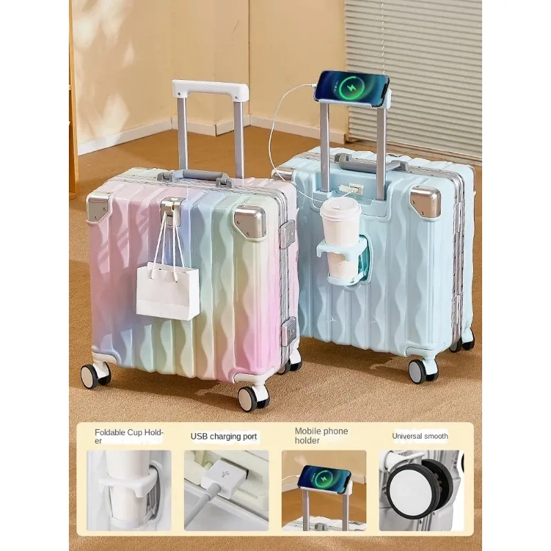 Новый чемодан с паролем в салоне 18-дюймовый на колесиках новый маленький