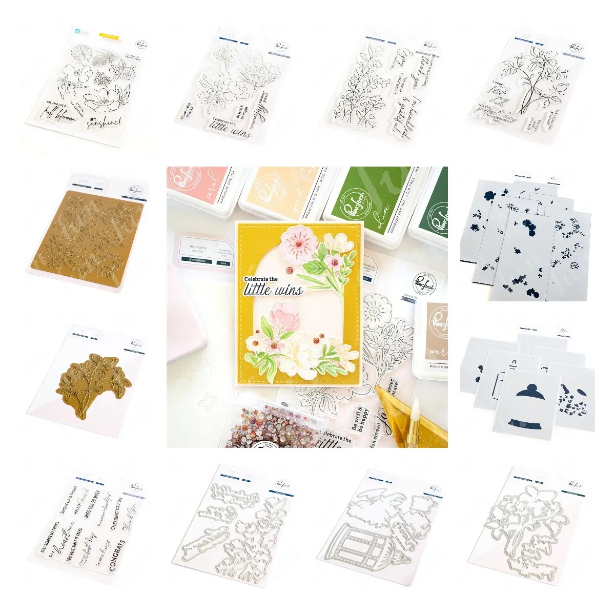 

New Arrival Stamps and Dies Hot Foil Plates 2023 Sunshine Bouquet Flowers Layered Stencils Drawing Album Scrapbooking Decoration
