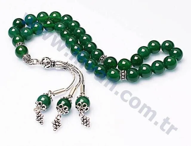 IQRAH Agate Stone Rosary (925 Sterling Lunar)