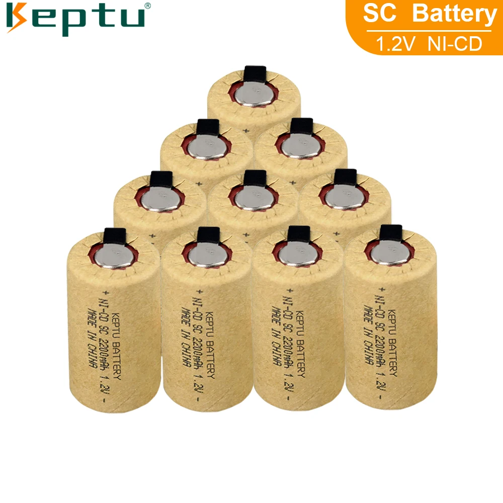 

KEPTU Ni-CD SC batteries 2200mAh high power Sub C 10C 1.2V rechargeable battery for power tools electric drill screwdriver