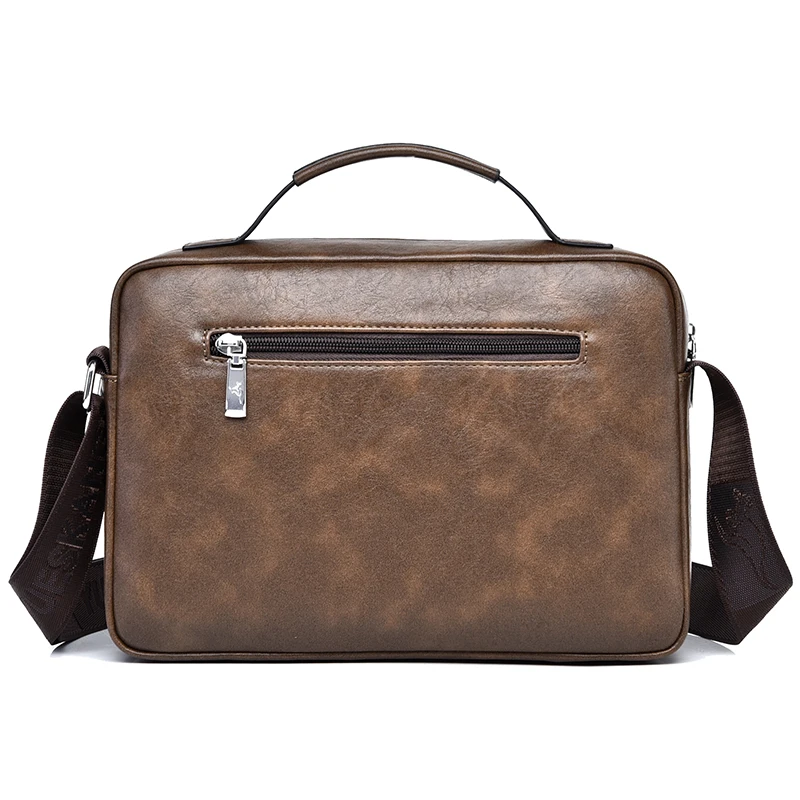 Luxury Kangaroo Brand Messenger Bags Men Leather Casual Crossbody Bag For Men Brown Black Business Shoulder Bag Male Handbag