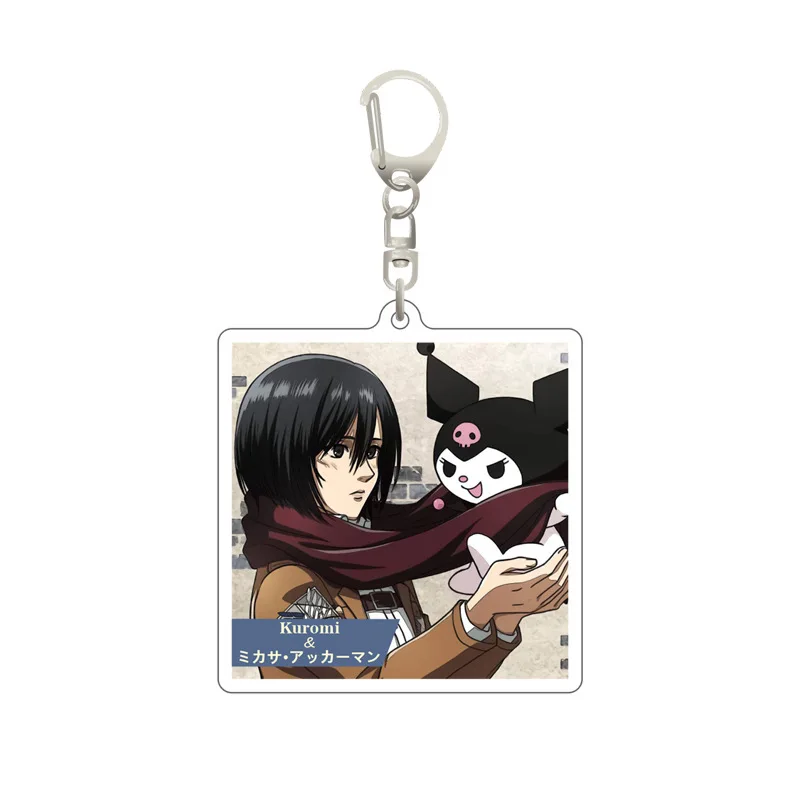 Attack on Titan Anime Keychain Women Eren Levi Mikasa Erwin Key Chain Man Cute Acrylic Key Ring Bag Pendant Ornament Accesorios