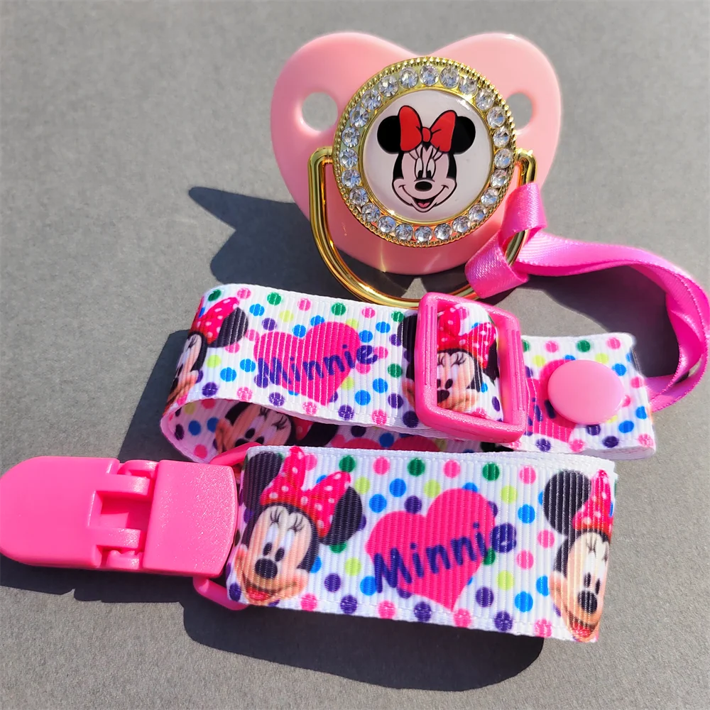 Розовая Детская Соска-пустышка с Микки Маусом пустышка из пищевого силикона без