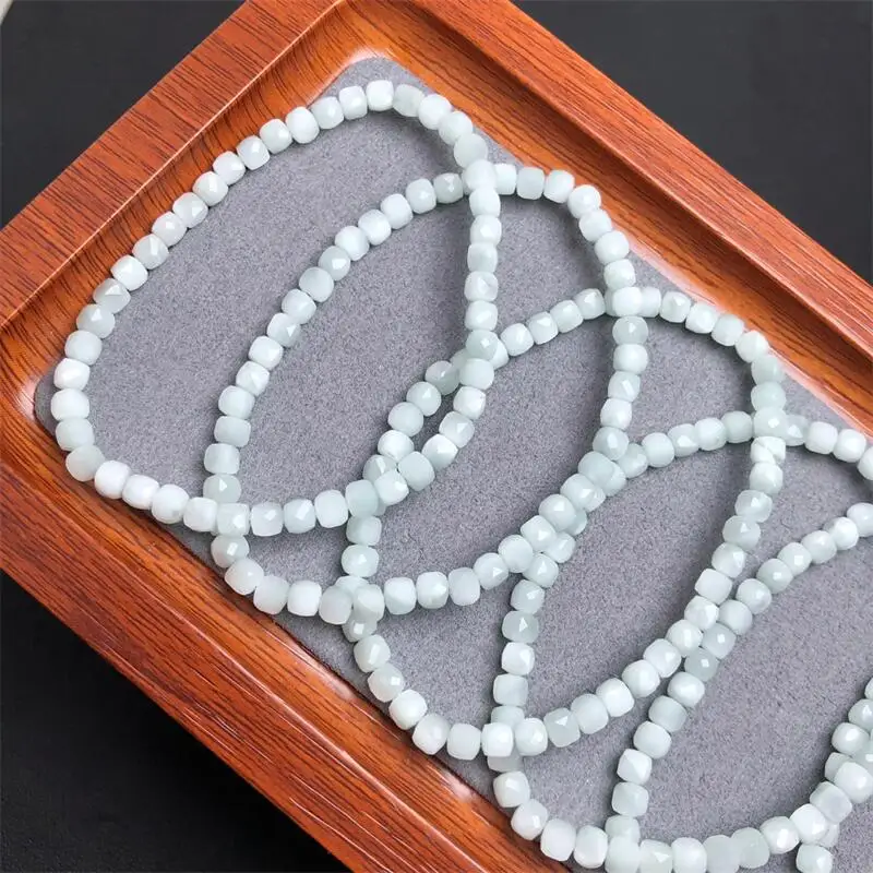 Натуральный зеленый Ларимар кубический браслет ручной работы энергия удачи