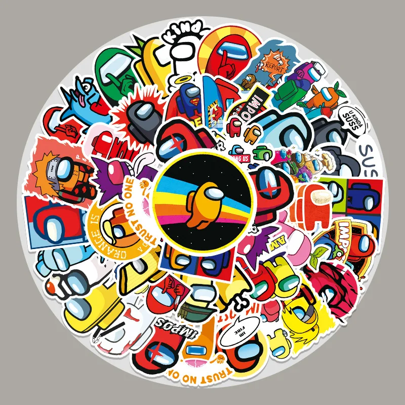 

50 из нас, игровые карты, Мультяшные наклейки, милые водонепроницаемые детские игрушки, канцелярские принадлежности, декоративные мобильные наклейки «сделай сам» для творчества, этикетки, наклейки для ноутбука