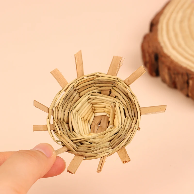 Миниатюрная плетеная головная уборка для кукольного домика ручная работа модель