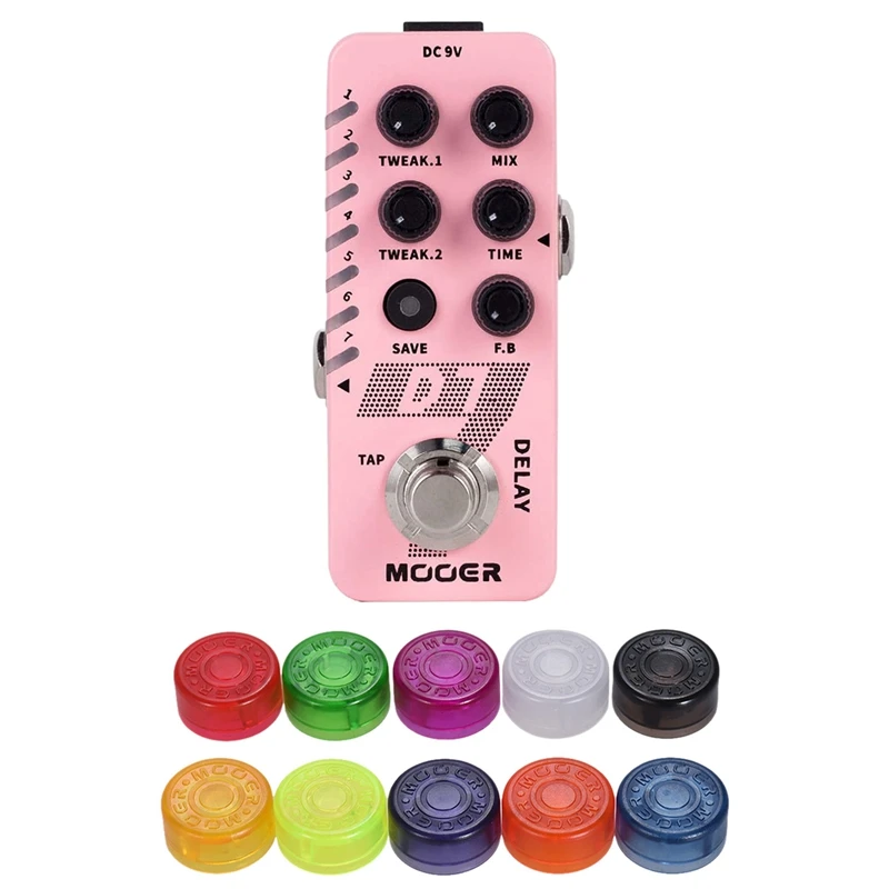 

MOOER 10 шт. защитная накладка для ножного переключателя красочные пластиковые бамперы и 1 шт. D7 эффекты задержки педали гитары