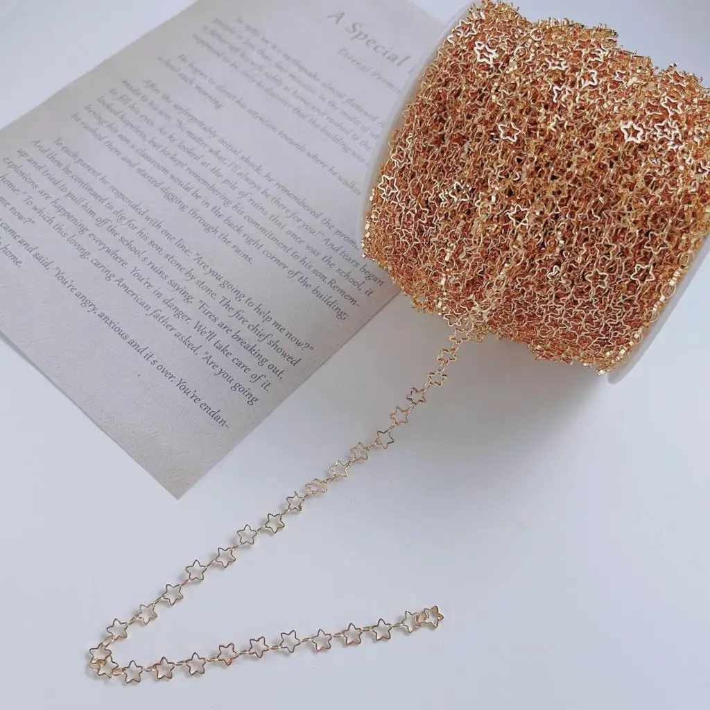 2Meters 1Meter Star Chains for Neckalce Bracelet Jewelry Making DIY Components Accessories Gold Color Chain Wholesale |