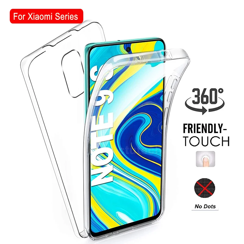 

360 Full Body Case for Xiaomi 11T 11i Mi 11 Lite On Redmi Note 11 10S 9 Pro 9S 8T 8 9T 9C NFC 9AT 9A Double Side Silicone TPU+PC