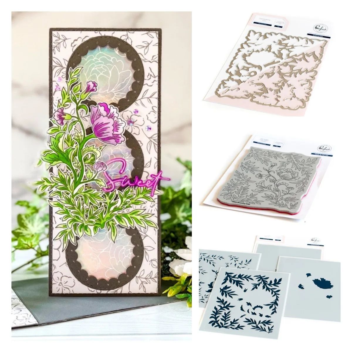 

Blooming Vines Metal Cutting Dies and Clear Stamps Stencil for Scrapbooking Album Decoration Craft for DIY Greeting Card Making