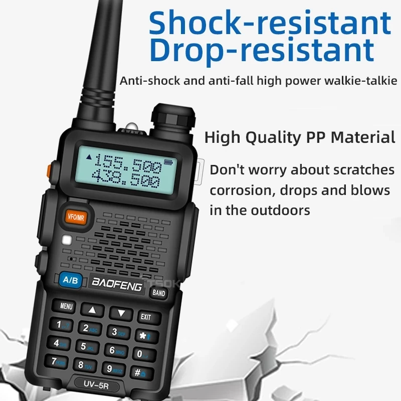 BaoFeng UV 5R 2PCS Walkie Talkie with Antenna Dual Band Long Two-way Comunicador Portable FM Amateur Radio Stations Transceiver