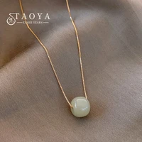 2022 new natural stone pendant gold colour necklace korean fashion jewelry party womens luxury necklace accessories girls gift