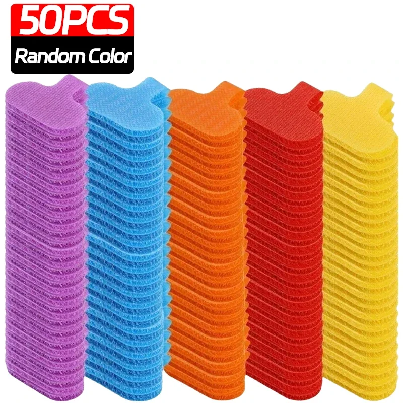 

50/10 шт., многоразовые нейлоновые ярлыки для кабелей