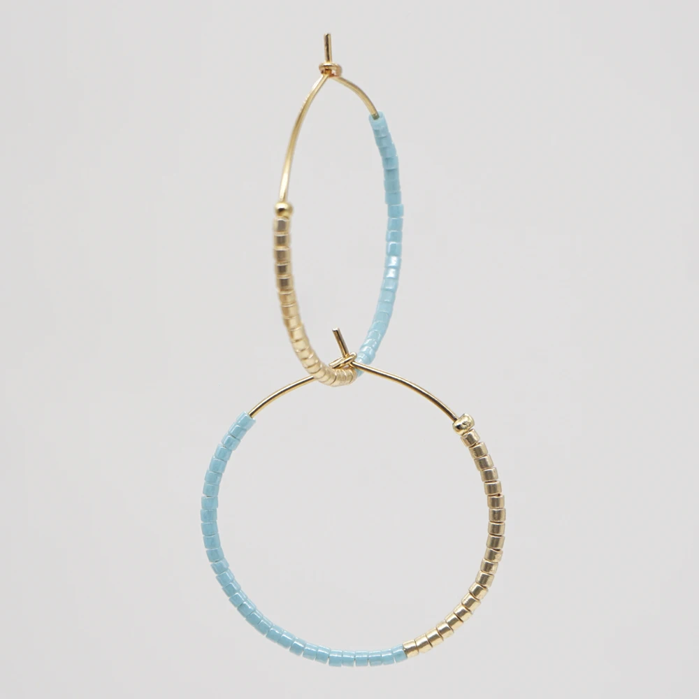 Go2Boho Серьги из семян Miyuki Beaded в стиле хулы простые серьги-кольца для женщин Украшения модные бохо Цветные Пендентивы.