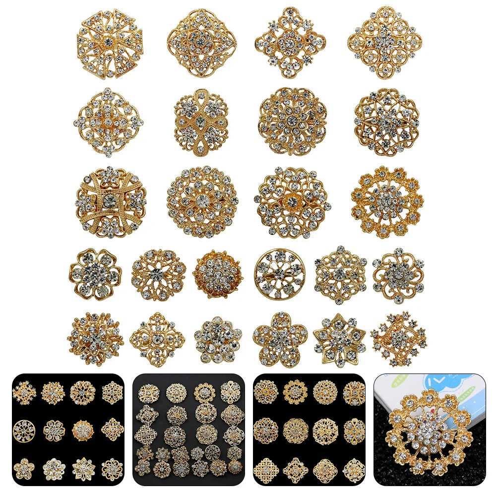 

Brooch Pin Rhinestone Brooches Jewelry Wedding Clear Crystal Bouquet Pearl Embellishments Scarf Coat Buttons Hat Girls Alloy