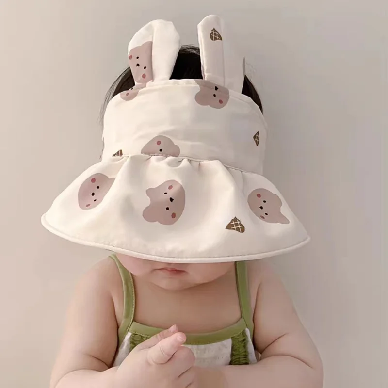 

Baby Hat Cute Cartoon Print Baby Empty Top Hat Cotton Girls Boys Outdoor Children's Sun Cap Accessories