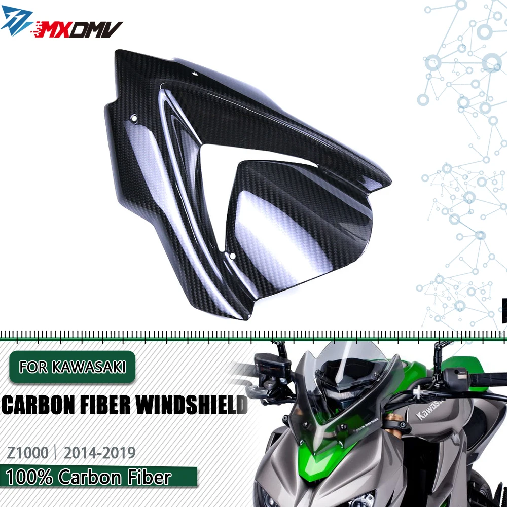 

Motorcycle Sports Carbon Fiber Windscreen Viser Visor Windshield Wind Deflector For Kawasaki Z1000 Z-1000 Z 1000 2014-2019