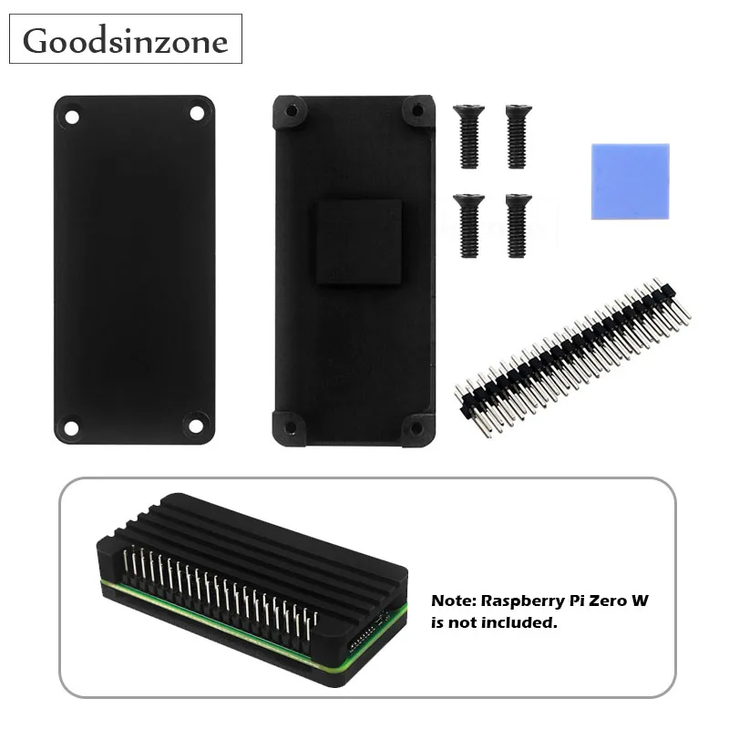 

Raspberry Pi Zero 2 W 3in1 Kit, Heatsink Case+GPIO Header+Thermal Pad set for Raspberry Pi0, 2W