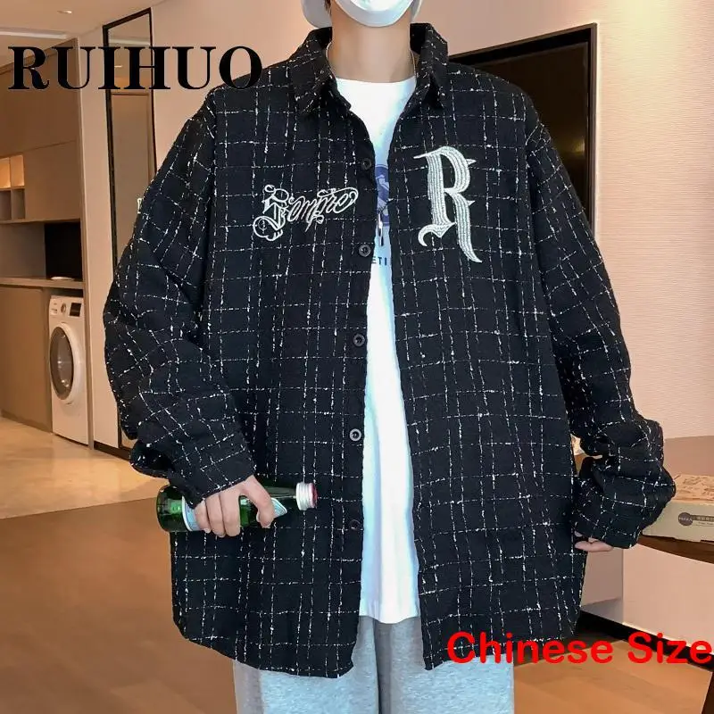 

RUIHUO Striped Jacket Men Clothing Winter Jackets For Men Coat Streetwear Chinese Size 2XL 2023 Spring New Arrivals