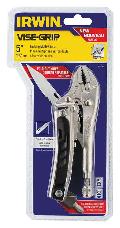 

Irwin Vise-Grip 5 in. Steel Curved Jaw Multi-Tool Pliers Silver 1 pk