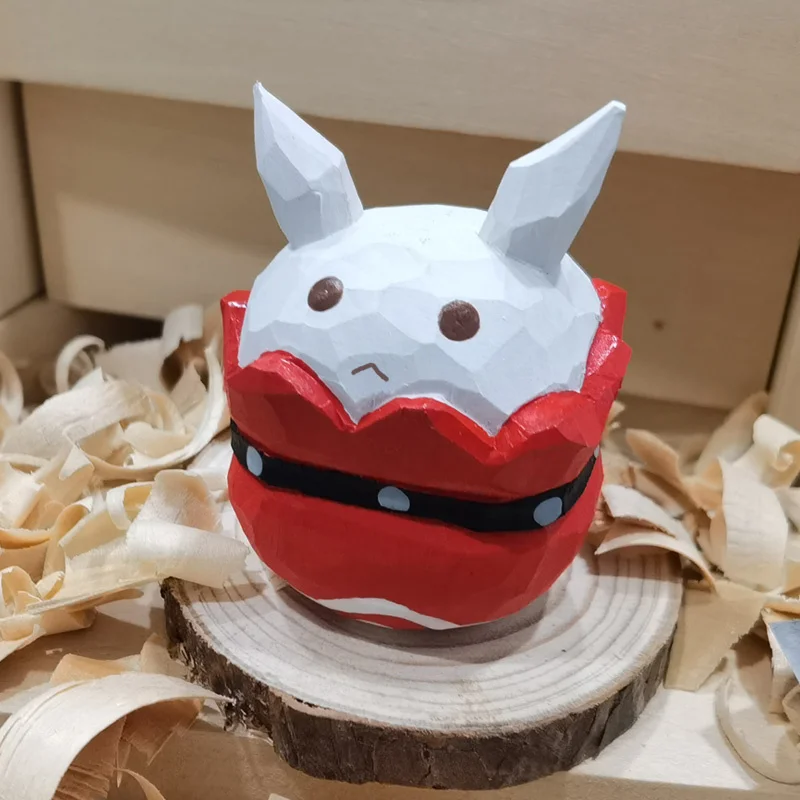 

Игровая статуя Genshin Impact Klee в форме прыгающей бомбы, деревянная скульптура, ручная резьба по дереву, молитва, искусственное ремесло