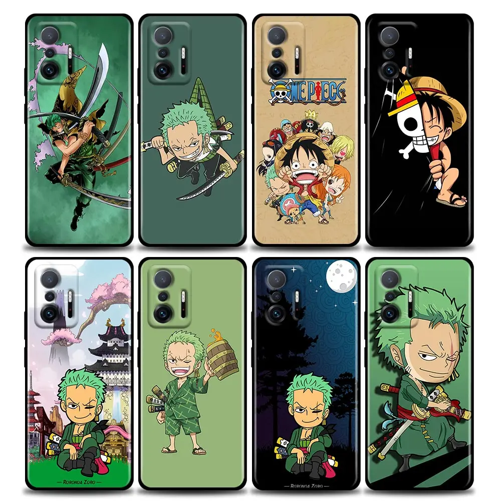 

Cartoon One Piece Zoro And Luffy Phone Case for Xiaomi Mi 11i 12 12X 11 11X 11T Poco X3 NFC M3 Pro F3 GT M4 Case Silicone BANDAI