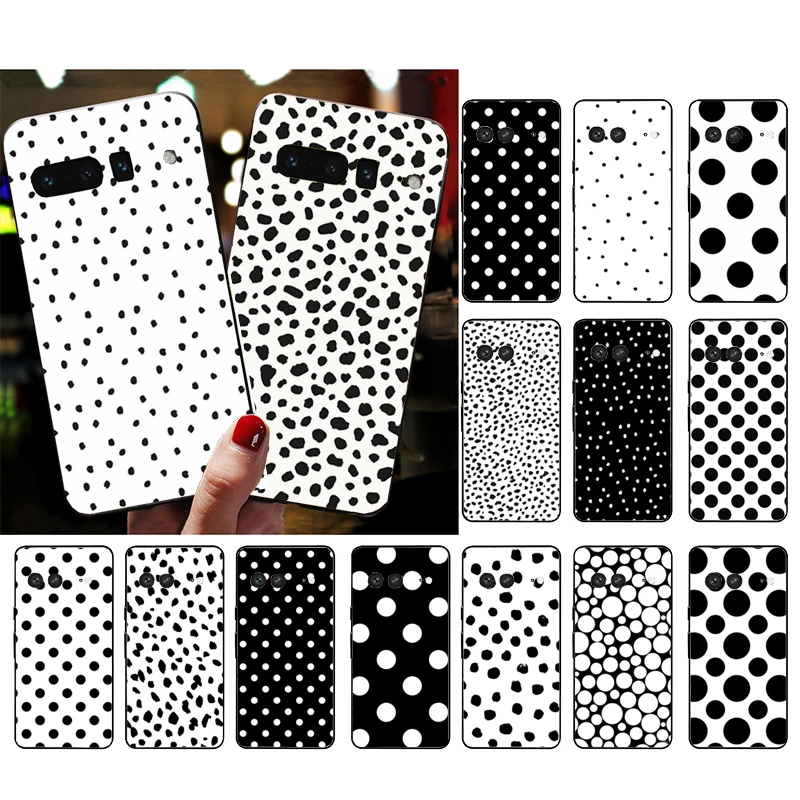 

Phone Case for Google Pixel 7 Pro 7a 6A 6 Pro 5A 4A 3A Pixel 4 XL Pixel 5 6 4 3 XL 3A XL 2 XL Black White Polka Dot Leopard Case