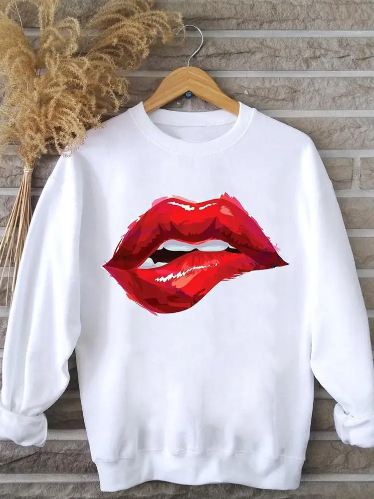 

Женская одежда, милые пуловеры с рисунком губ, повседневные Модные женские толстовки на весну, осень и зиму, женские толстовки с рисунком