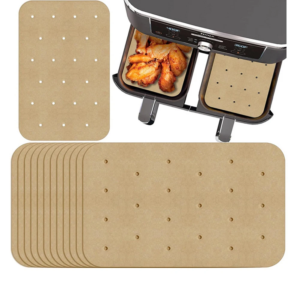 100PCS Rectangular Non-Stick Steaming Papers Double Boiler Air Fryer Steamer Paper Baking Sheets Oven Cooking Basket - купить по