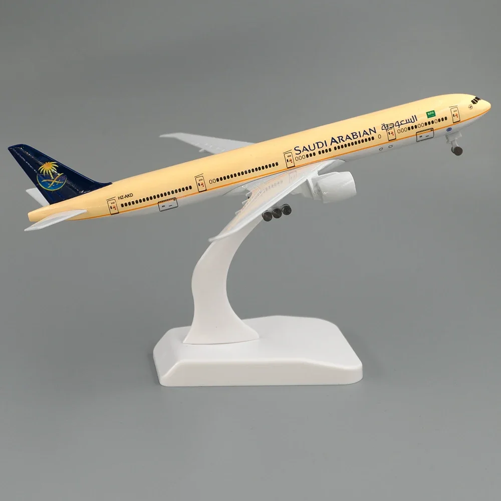 19 см самолет Boeing 777 Саудовская Аравия Airlines из сплава B777 с моделью колеса игрушки