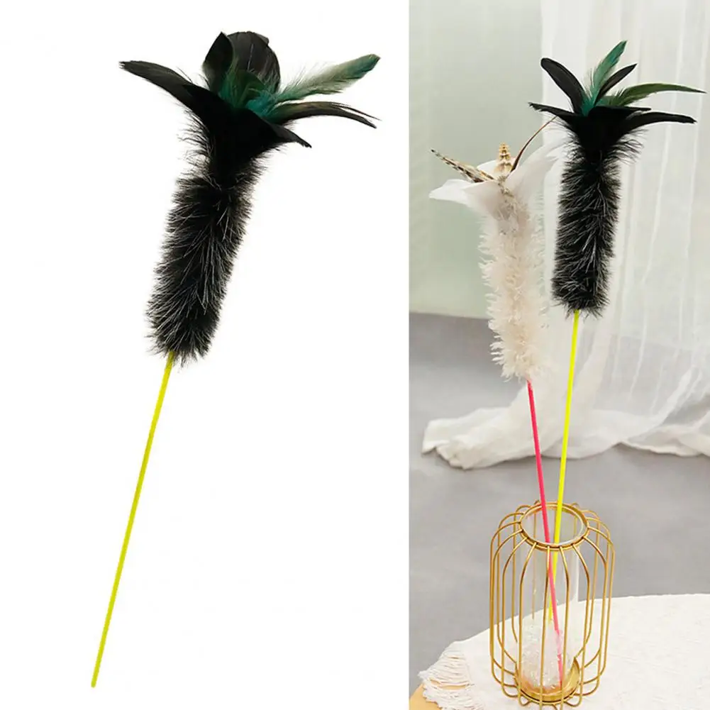 

Delicate Cat Interactive Stick Furry Pet Supplies Interesting Playing Toy Cat Wand Toy Cute Cat Teaser Stick for Cat