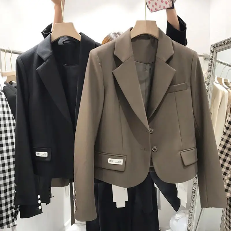 

Coffe Short Coats All-Match JK Harajuku Blazer Spring Autumn Woman 2022 New Collection Blazers For Women Elegant Stylish Jacket