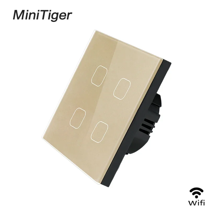 

Minitiger Ewelink умный дом 1/2/3/4 банда 1-сторонний беспроводной Wi-Fi стандарт ЕС сенсорный выключатель настенный выключатель света, роскошное хрустальное стекло