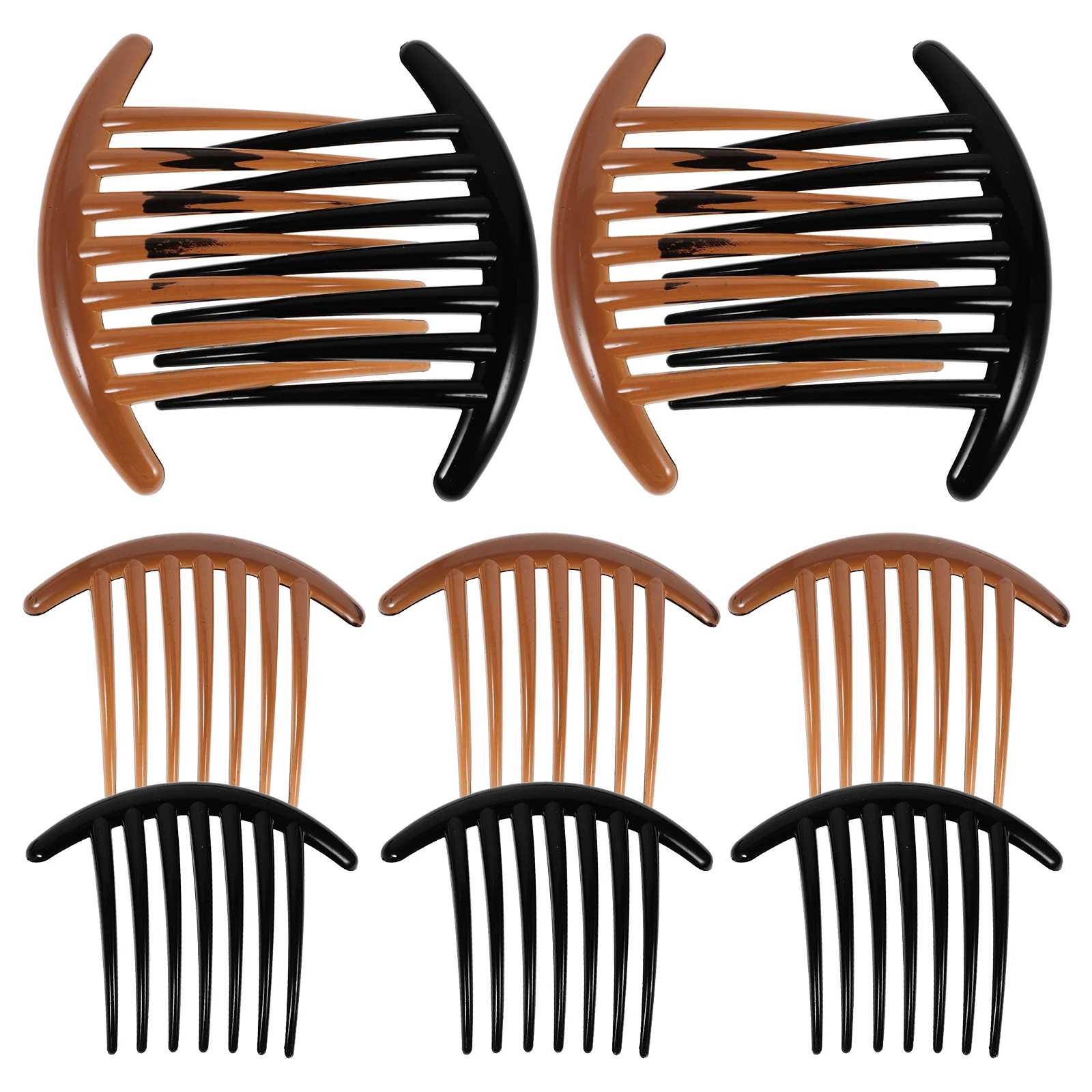 

Гребни акриловые для женщин и девушек, набор из 10 гребней с 7 зубцами (черный цвет и кофе)
