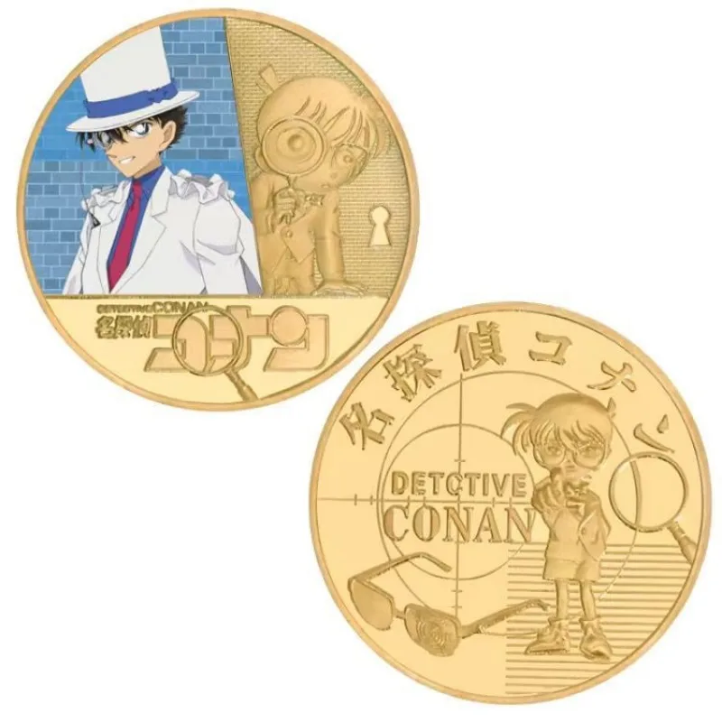 Фото Детектив Конан периферийные памятные монеты мультфильм аниме Haibara Ai Maori Lan Kaitou Kidd коллекция подарков на день рождения №5