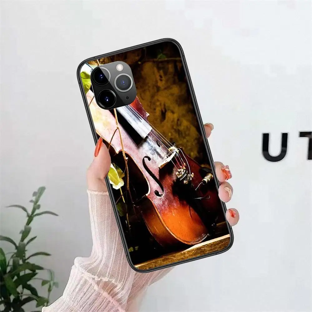 Фото Для Galaxy G313 Grand I9082 Prime Note 8 9 10 20 Lite Plus Pro Ultra скрипка и музыкальные ноты ретро черный Hoesjes Модный чехол №2