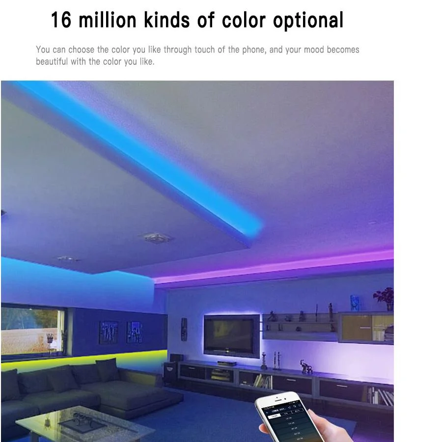 Светодиодная ленсветильник с Wi-Fi контроллером для смартфона rgbcct/rgbcw/rgbwww