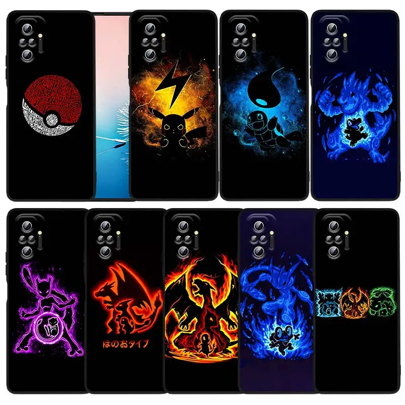 

Anime Pikachu Pokemon For Xiaomi Redmi Note 11 10S 10 9T 9S 9 8T 8 7 6 Pro Plus Max 5G Black Soft Funda Capa Phone Case