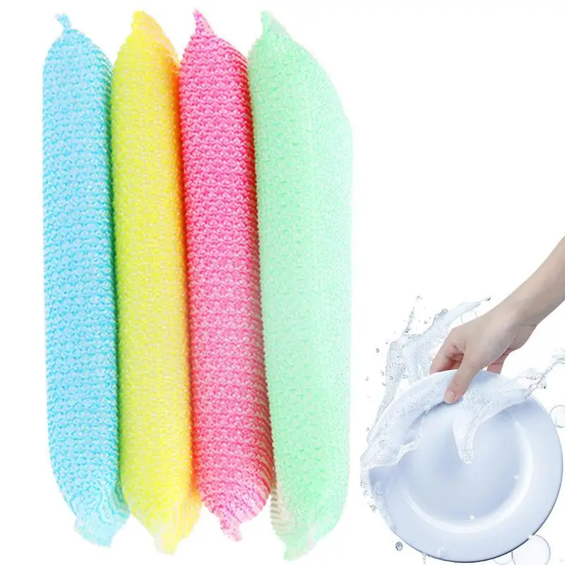 

Kitchen Sponges Pack Cleaning Scrub Sponges 4 Pcs Dual Sided Scrub Sponge Heavy Duty Non-Scratch Sponges Perfect For Household