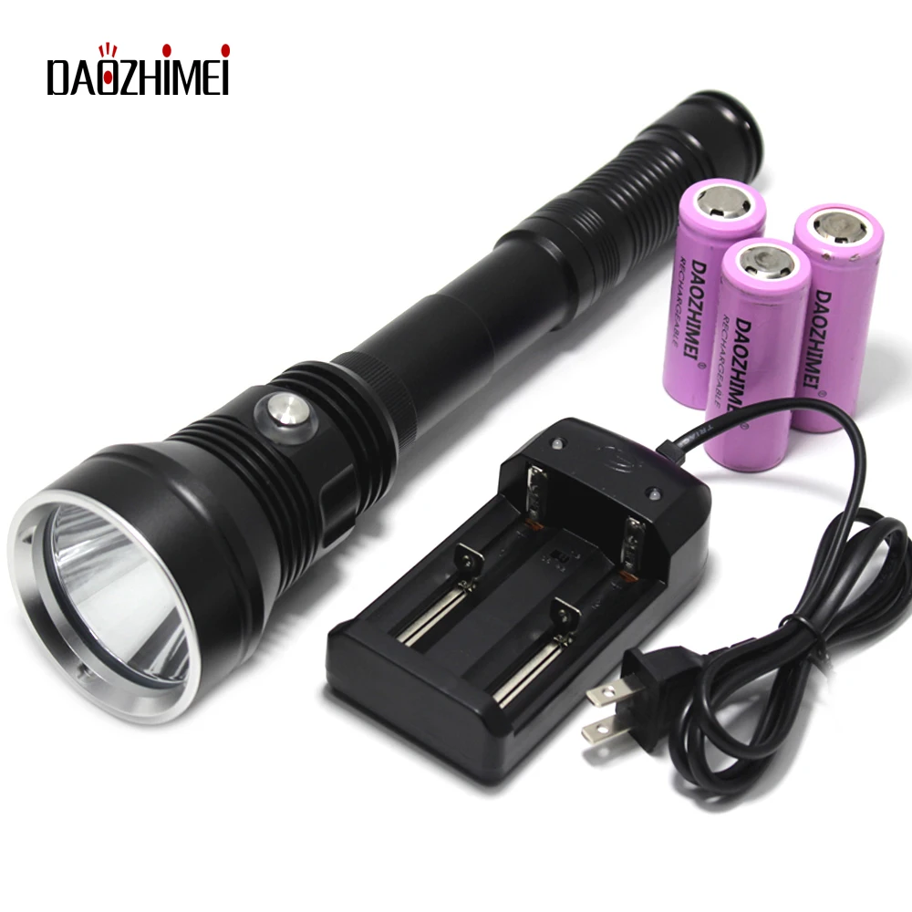 

IPX8 Diving Flashlight XHP70.2 LED Underwater 100M Waterproof Scuba Dive Powerful Torch use 26650 Camping Dive Light Lamp