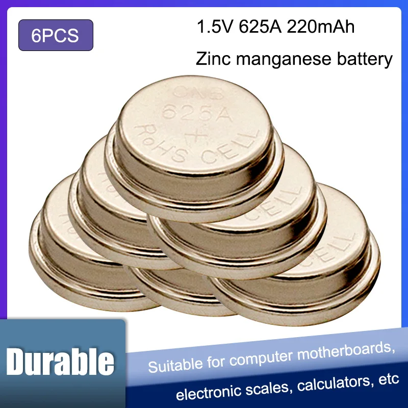 6 шт./партия, щелочные кнопочные батарейки, 1,5 в, 220 мАч, LR9, V625U, L1560, EPX13, MR09, E625G, AG625, RPX625, M20
